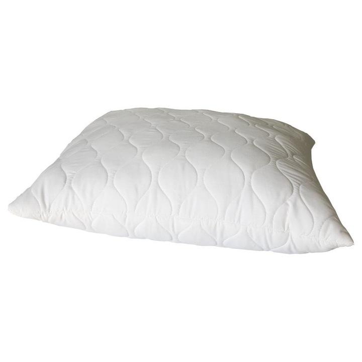 Perna din microfibra, Umplutura de fibre siliconice, Alb, 50x70cm
