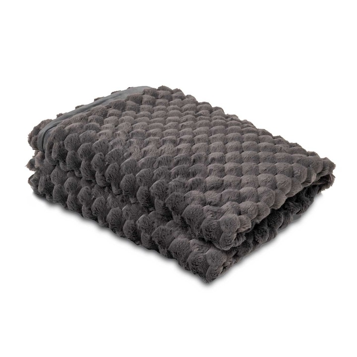 Одеяло TED BED EAD, Премиум Плюш, тъмно сиво, 200х200