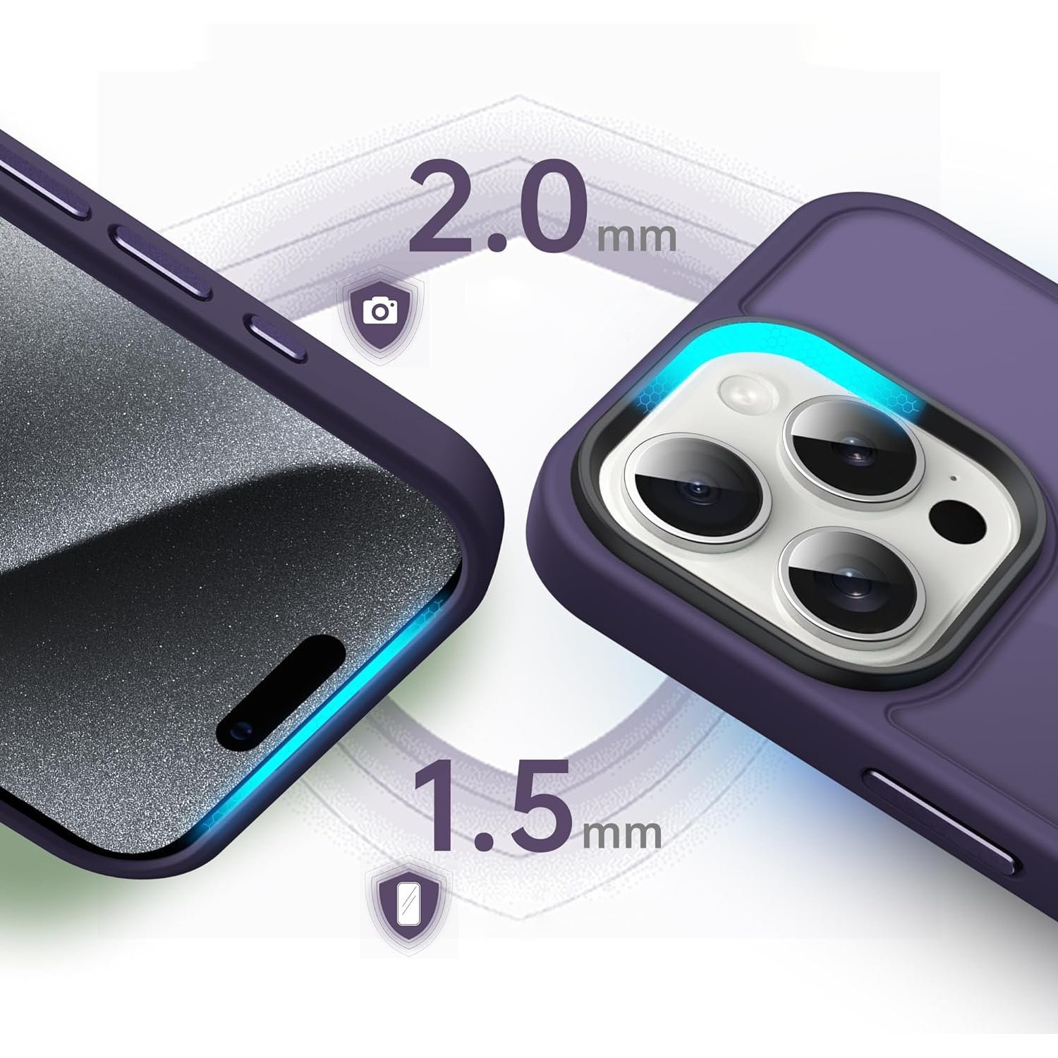 Husa pentru iPhone 15 PRO, MobileSmart, Hybrid ultra slim, carcasa spate Antisoc, Purple
