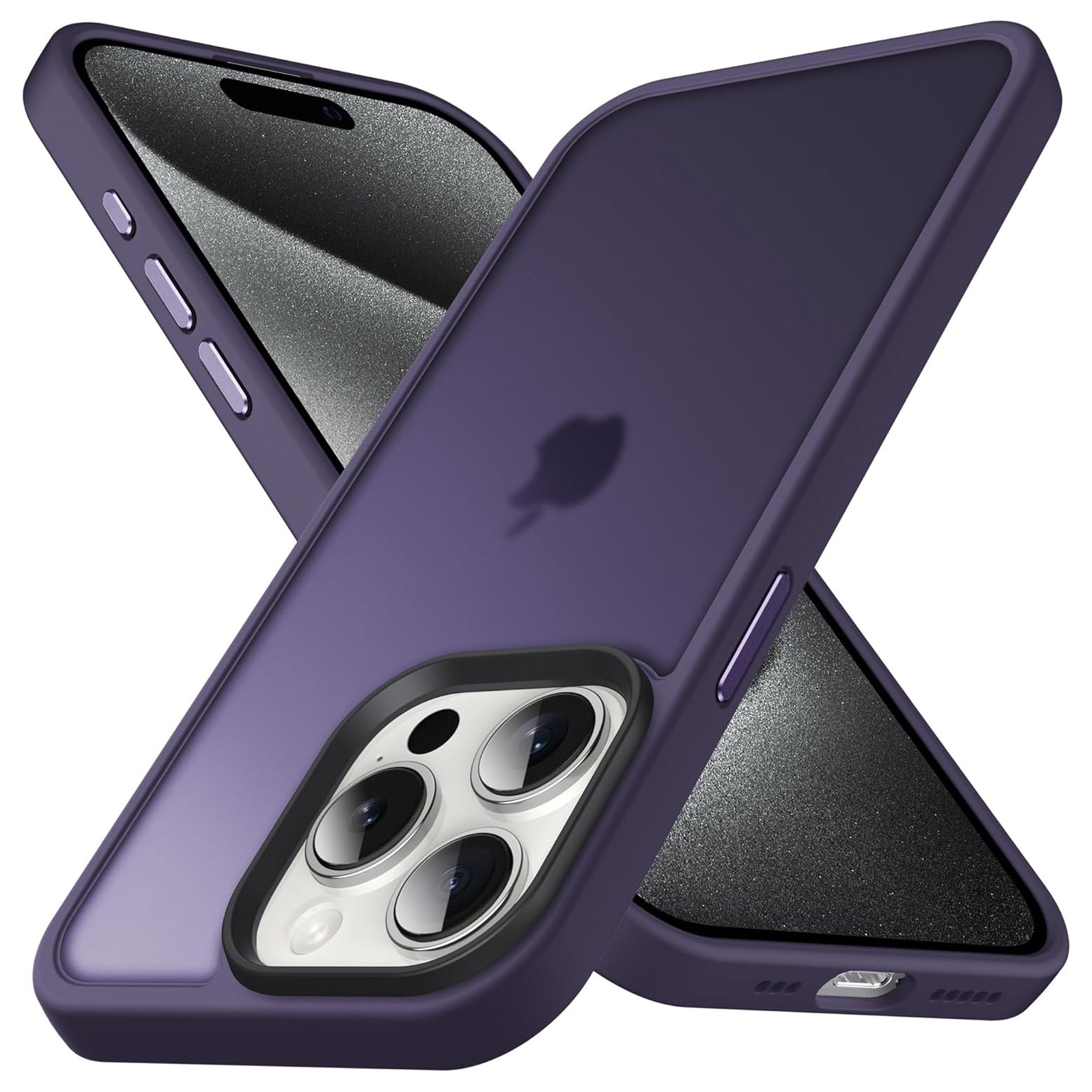 Husa pentru iPhone 15 PRO, MobileSmart, Hybrid ultra slim, carcasa spate Antisoc, Purple