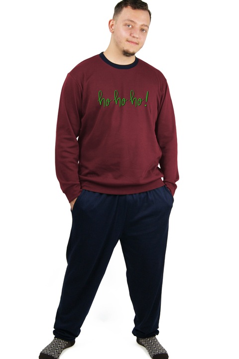 Ferfi pizsama Ho Ho Ho Csak szovegnyomtatassal