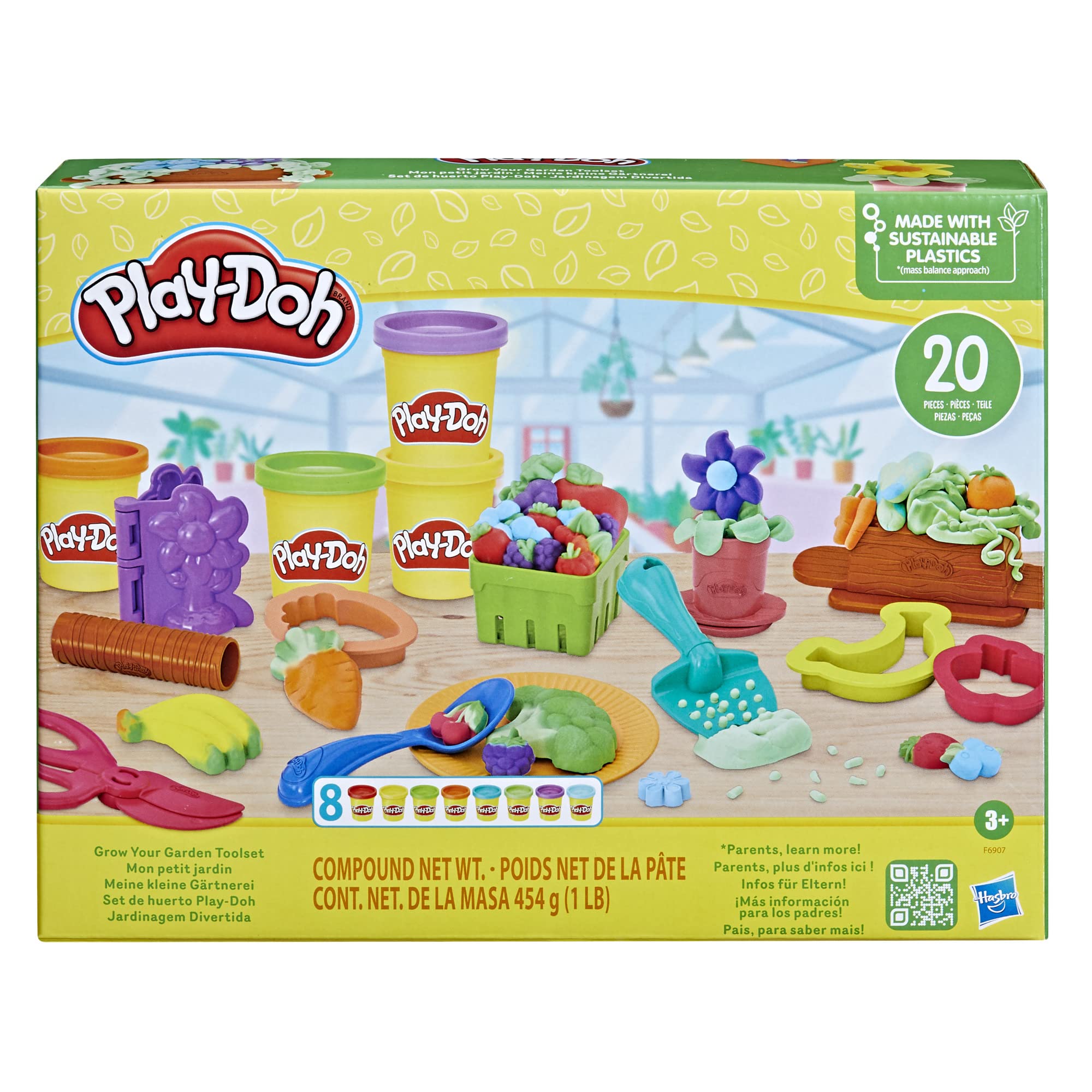 Комплект играчка за градина с многоцветни прибори за деца Play-Doh, 20 ...