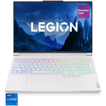 Laptop Gaming Legion 7 16IRX9 cu procesor Intel Core i7-14700HX, pana la 5.5GHz, 16'', 3.2K, IPS, 165Hz, 32GB DDR5, 1TB SSD, NVIDIA GeForce RTX 4060 8GB GDDR6, No OS, Glacier White, 3y on-site, Premium Care