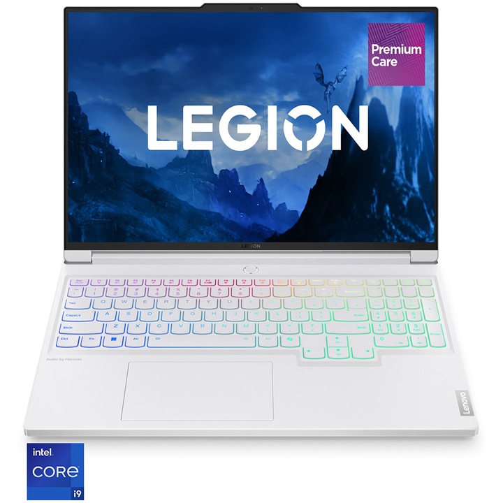 Laptop Gaming Lenovo Legion 7 16IRX9 cu procesor Intel® Core™ i9-14900HX pana la 5.8 GHz, 16", 3.2K, IPS, 165Hz, 32GB DDR5, 1TB SSD, NVIDIA GeForce RTX 4060 8GB GDDR6, No OS, Glacier White, 3y on-site Premium Care