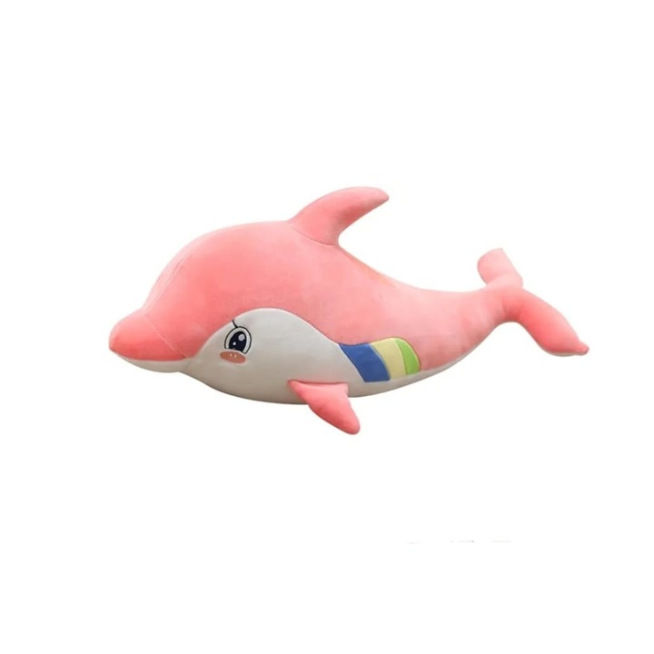Plüss delfin, rózsaszín, 60 cm