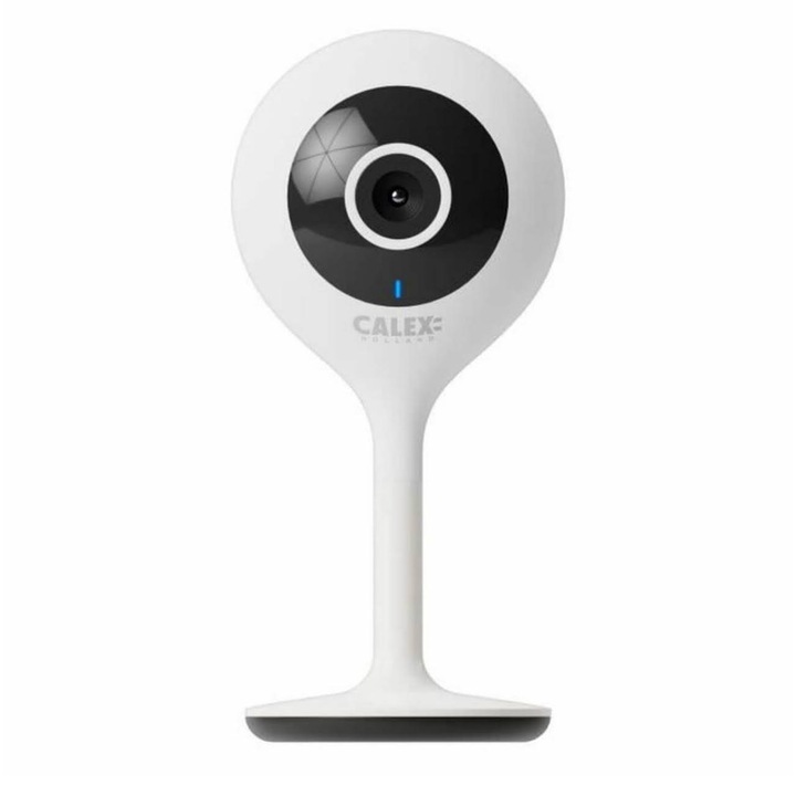 Camera de supraveghere video pentru interior Calex, full HD, tehnologie IP, viziune pe timp de noapte, conectivitate Wifi, Alb