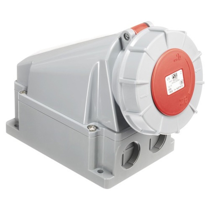 Трифазен контакт Pce 63a, приложен монтаж, за външно Ip66/67