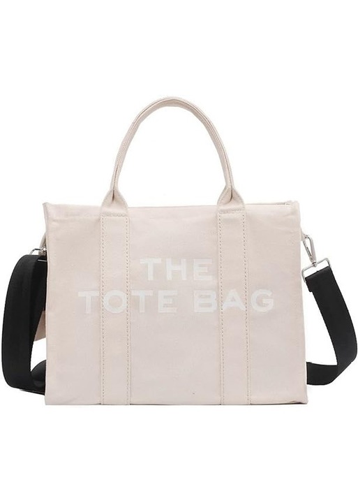 Чанта за през рамо The Tote Bag, Кремаво бяла, 33x27x16 см