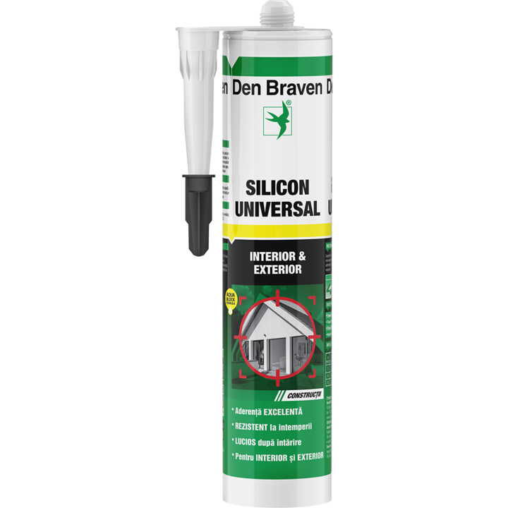 Silicon universal Den Braven 1001 U, negru, interior / exterior, 280 ml