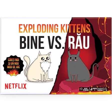 Joc de societate exploding kittens: bine vs. rău