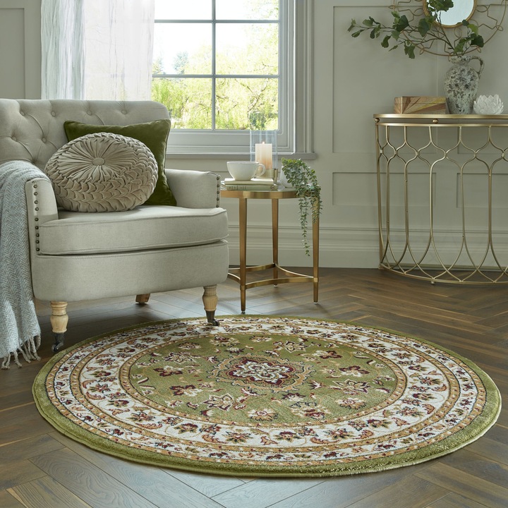 Covor, Flair Rugs, Sherborne Verde 133X133 cm, rotund, Flair Rugs