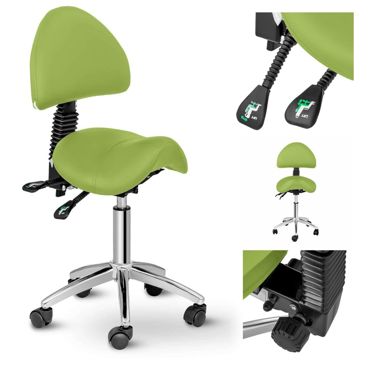 Scaun de salon cu spatar pivotant reglabil, Physa, Verde