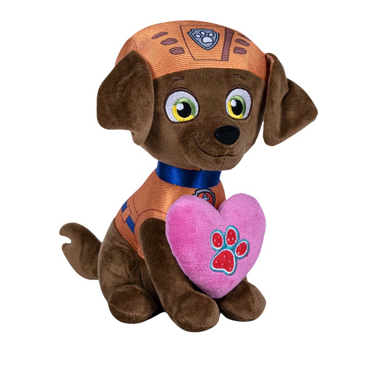 Jucarie de plus Paw Patrol, model Zuma, material textil si plus, 20 cm inaltime, culoare multicolor