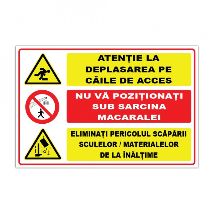 Panou avertizare, Reguli pe santier, placa PVC 4mm, 40x30 cm