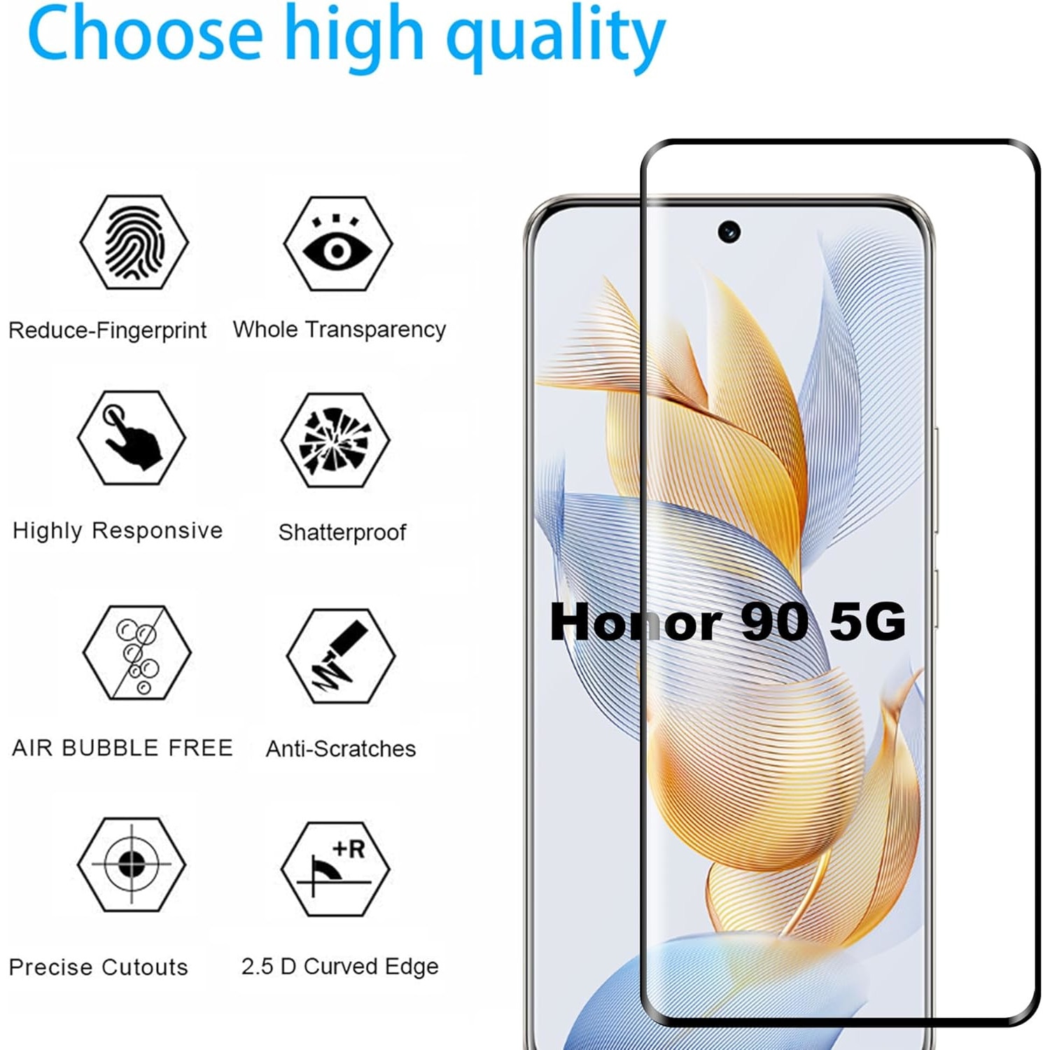 Folie sticla compatibila cu Honor 90 - Contur negru