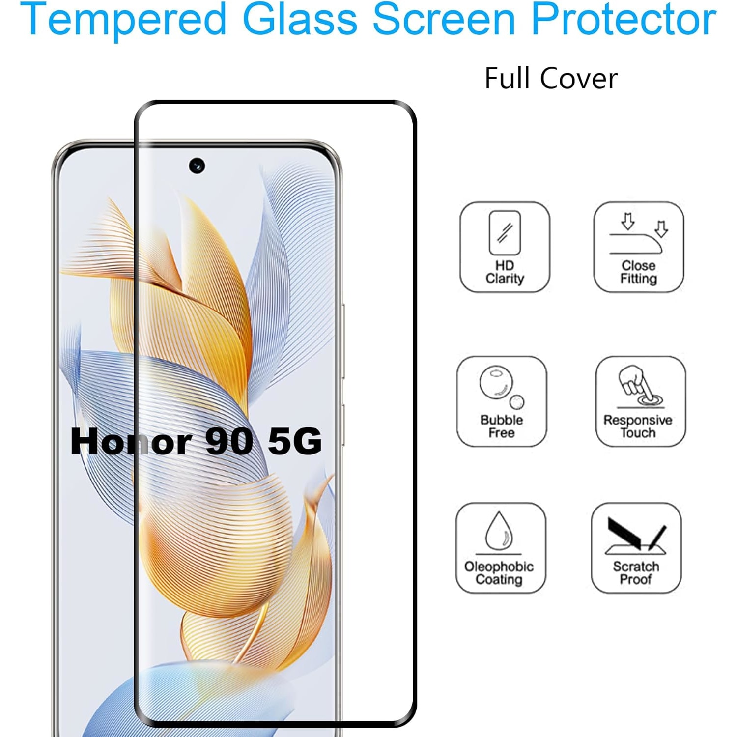 Folie sticla compatibila cu Honor 90 - Contur negru