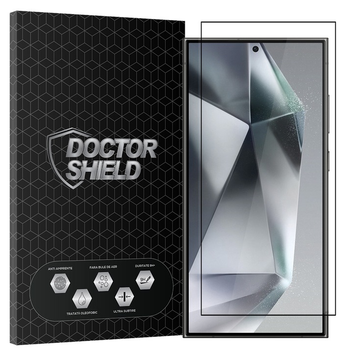 Протектор Dr.Shield, съвместим Samsung Galaxy S24 Ultra 5G, пълно лепило, професионална защита 2.5D