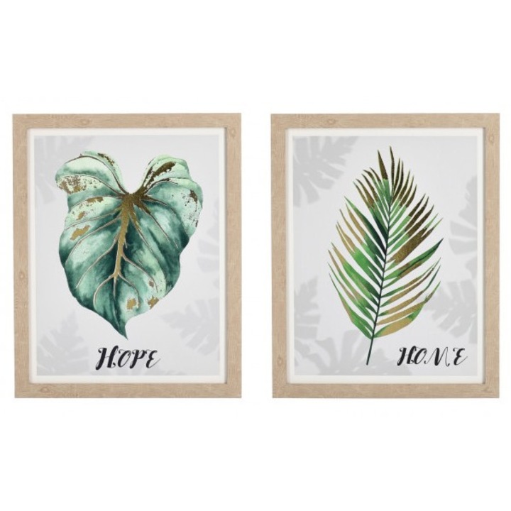 Set 2 tablouri canvas Leaf 45x50 cm