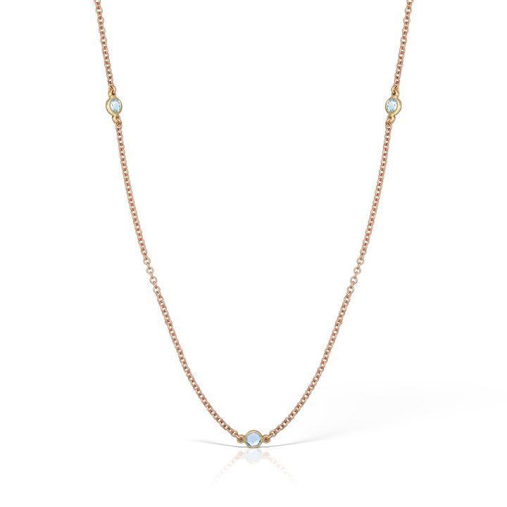 Colier din aur rose de 14kt cu acvamarine Lovely