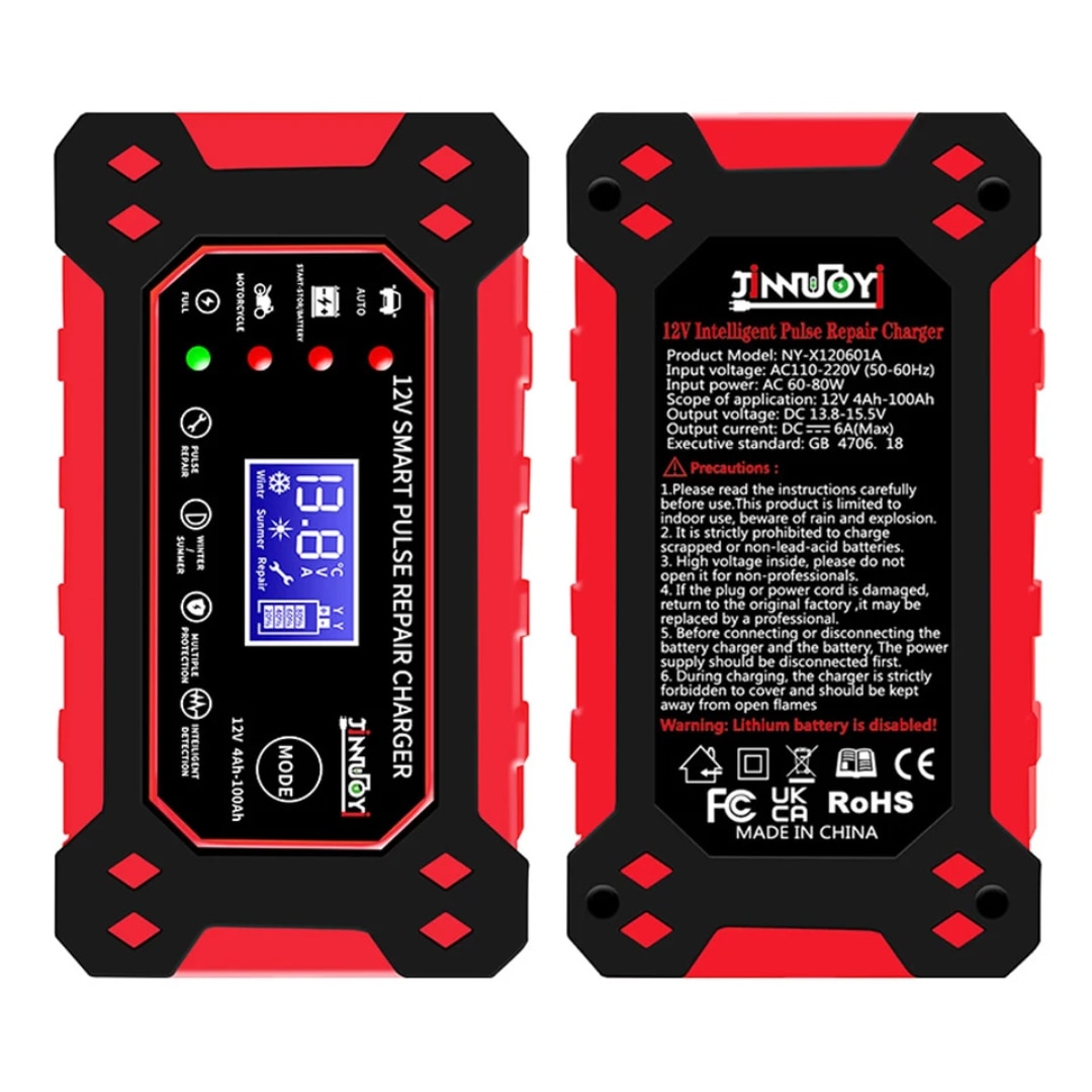 Интелигентен токоизправител за кола, функция за ремонт, 12V/6A батерии ...
