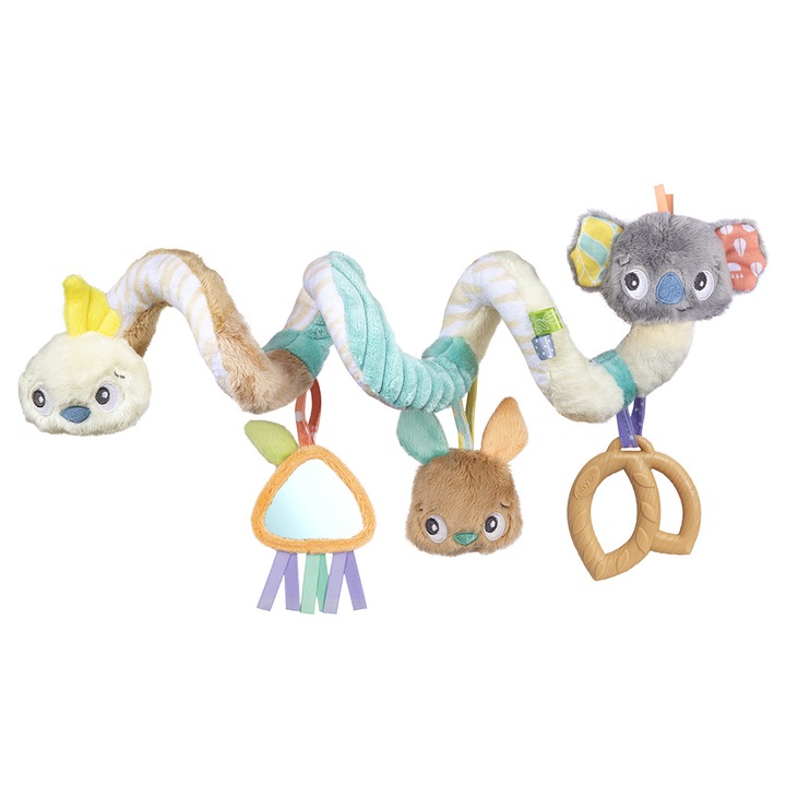 Мека спирала за бебешка количка, Playgro, Fauna Friends, Многоцветен, 0m+