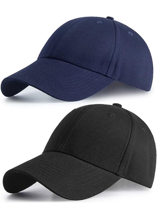 2 db baseball sapkát tartalmazó készlet, ComResi, Cotton, Black/Navy