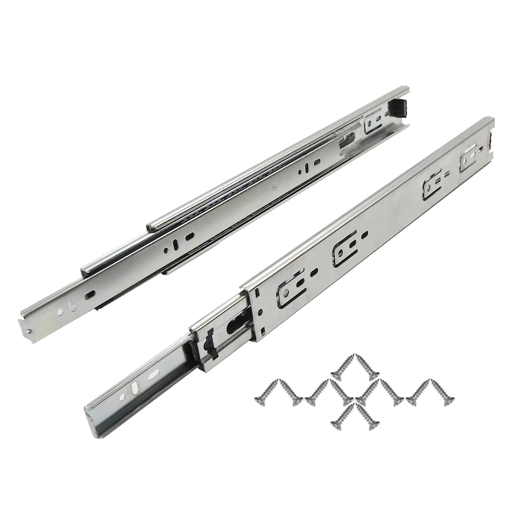 Sina glisare cu bile pentru sertar, Wayne Hardware, extensie totala, 400 mm
