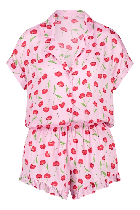 Hunkemoller, Cseresznyés mintájú rövid pizsama, Rózsaszín