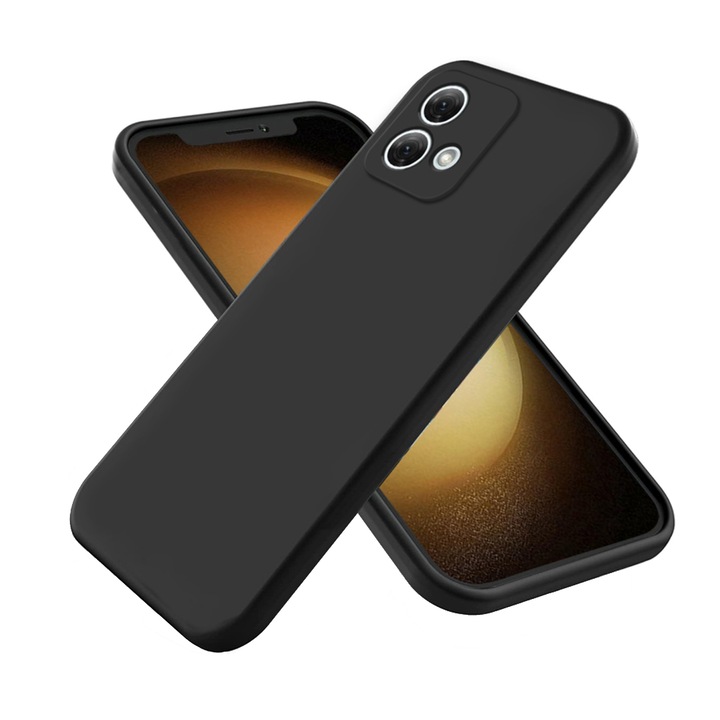 Husa Jelly Silicone Compatibil cu Motorola Moto G84, Interior de microfibra, Flexibila, Negru