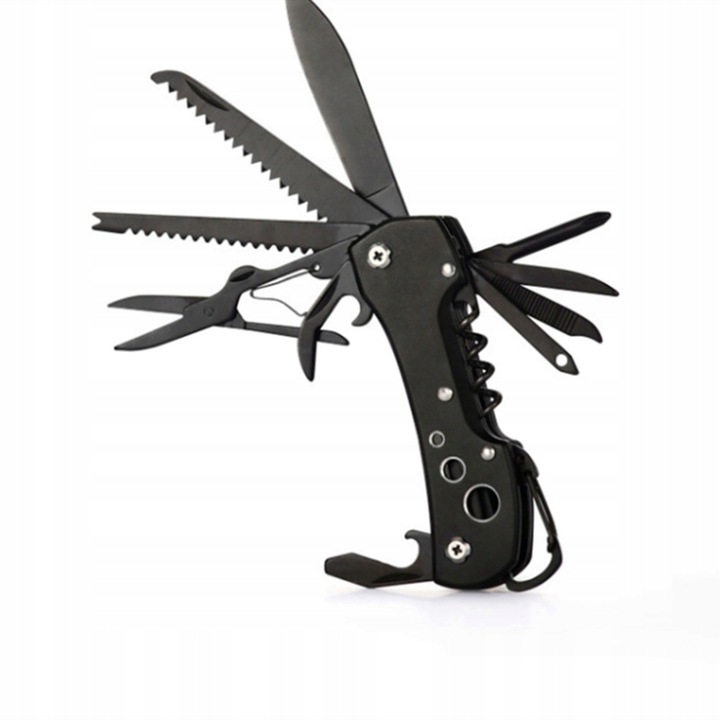 Briceag multifunctional, Inox, 95mm, Negru