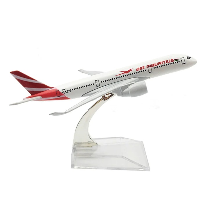 Модел на самолет Air Mauritius Airbus A350, метал, 16 см, мащаб 1:400