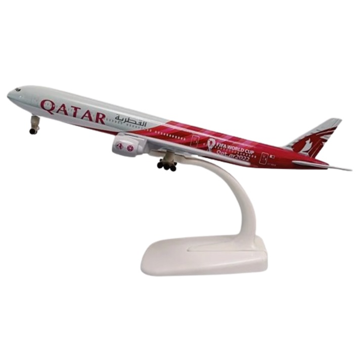 Модел на самолет Qatar Airways Boeing B777, FIFA World Cup, 20 см, 1:250