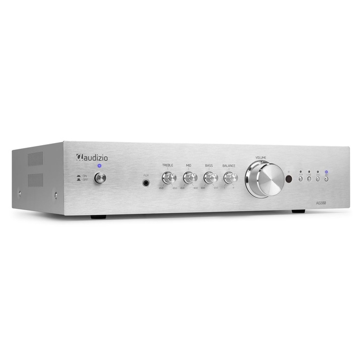 HiFi erősítő, Audizio, Alumínium, 2 csatornás, Bluetooth, 315x430x97 mm
