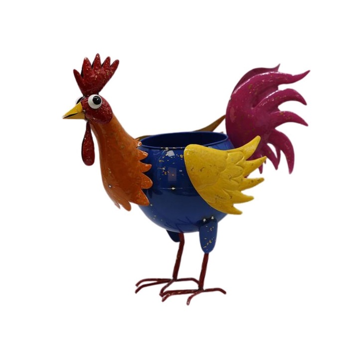Ghiveci decorativ din metal vopsit Cocos, 46 x 22 x 45 cm