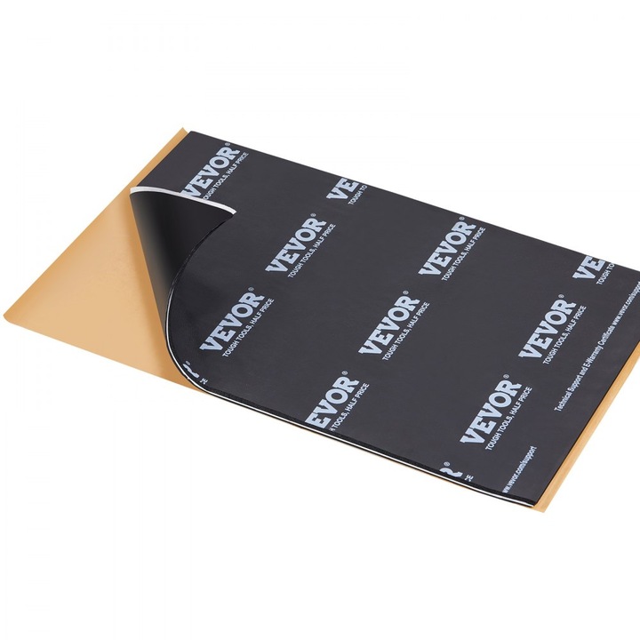 Material Pentru Amortizarea Sunetului Auto, Cauciuc Butilic Premiun, Izolatie Fonica, 248x391mm, Negru, Grosime 5mm