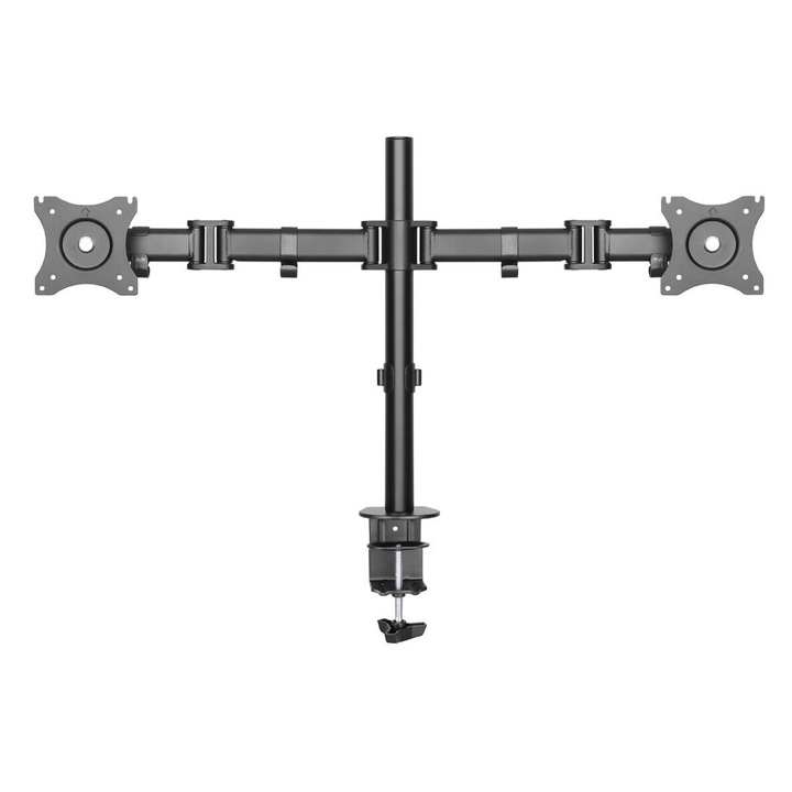 Suport de birou pentru monitor, NeoMounts inaltime reglabila, negru, 27"x10", 8kg, 420mm, compatibil VESA 75x75, 100x100