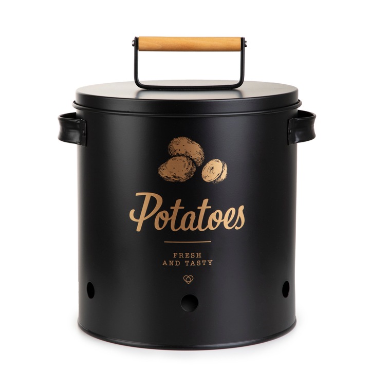 Recipient de cartofi YENNIS negru 23x22 cm HOMLA