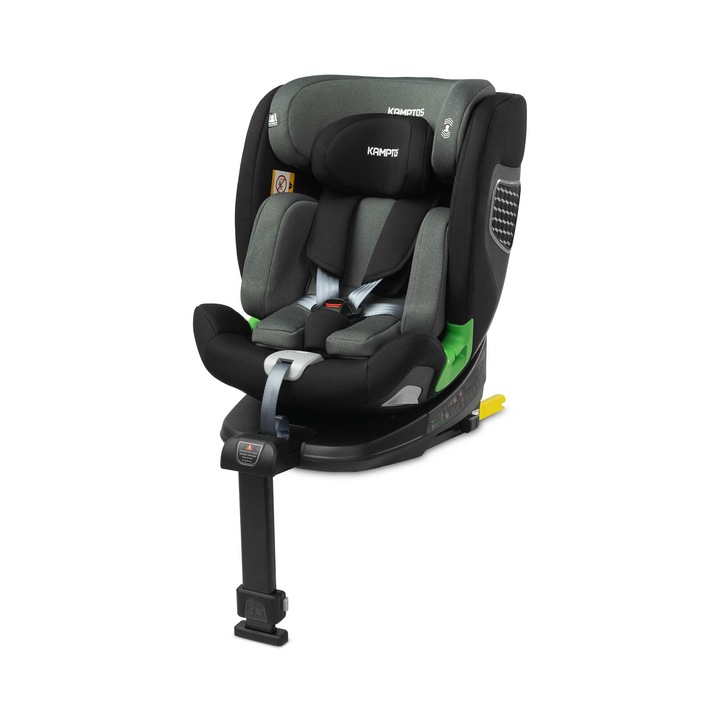 Scaun auto copii, Caretero, Sistem Isofix, Rotativ, 150 cm, Gri