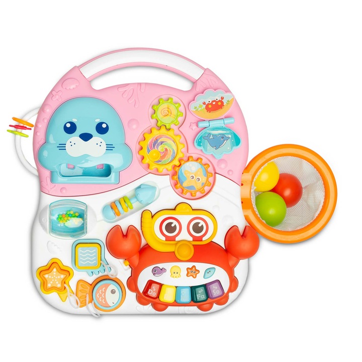 Детска многофункционална играчка, TOYZ, Пластмаса, 2 в 1, Многоцветна
