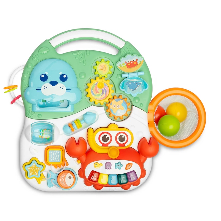 Детска многофункционална играчка, TOYZ, Пластмаса, 2 в 1, Многоцветна