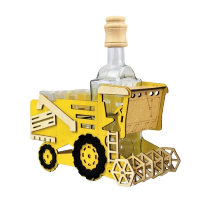 Set decantor 0, 5l si 6 pahare 25ml, model combine agricole