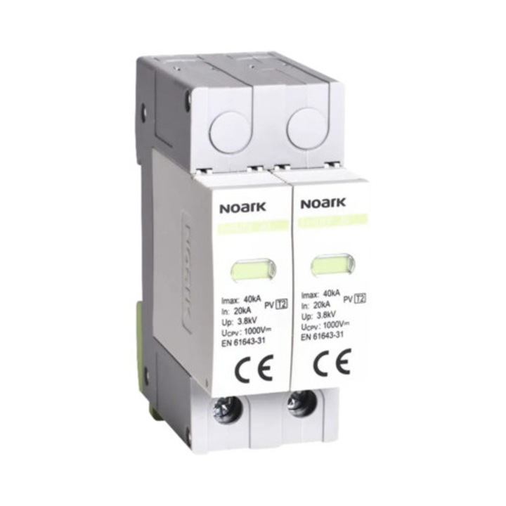 Descarcator Noark Spd Ex9uep, Clasa 2, 2p 750 V Dc, Pentru Sisteme Fotovoltaice Fara Impamantare