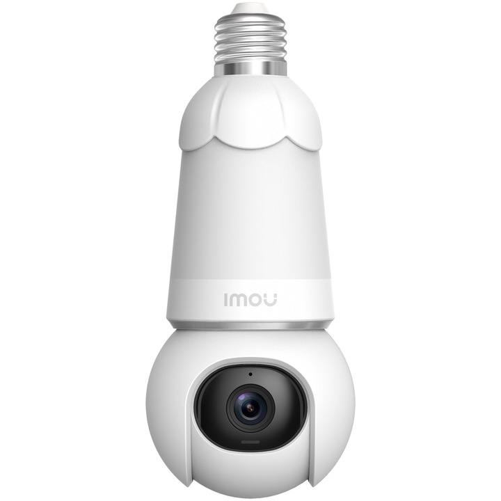 Camera de supraveghere IMOU IPC-S6DP-5M0WEB-E27 PTZ cu montare in Dulie E27, 5MP, 2K QHD, 2880x1620, IR 25m, 2.8mm, microfon si difuzor