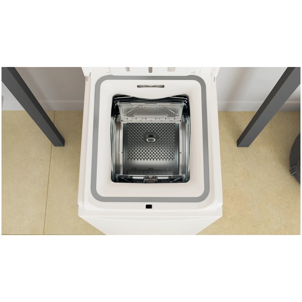 Masina de spalat rufe cu incarcare verticala Whirlpool TDLR 6040L EU/N, 6kg, 1000 rpm, Clasa C, Display LED, Tehnologia Al 6-lea Simt, Alb