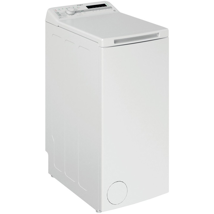 Пералня с горно зареждане Whirlpool TDLR 55130S EU, 5,5 кг, 1000 об/мин, Клас D, LED дисплей, Технология 6th Sense, Бял