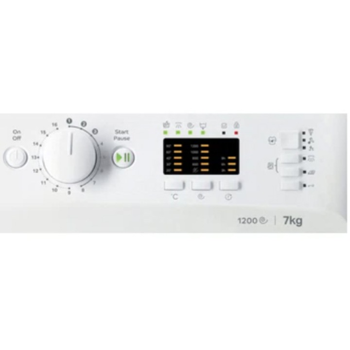 Masina de spalat rufe Indesit New MyTime MTWA 71252 W EE, 7 kg, 1200 rpm, Clasa E, Fast Cycles, Display LED, Alb