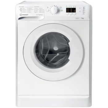 Masina de spalat rufe Indesit New MyTime MTWA 71252 W EE, 7 kg, 1200 rpm, Clasa E, Fast Cycles, Display LED, Alb