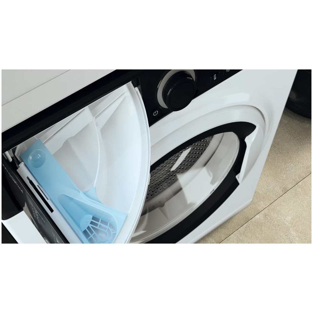 Masina de spalat rufe slim Whirlpool WRBSS 6249 S EU, 6 kg, 1200 rpm, Clasa C, Motor Inverter, Display digital, Alb/Negru