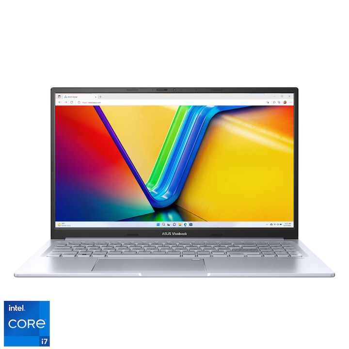 Asus VivoBook K3504VA-MA382W 15.6" QHD OLED laptop, Intel Core i7-1360P, 16GB, 1TB SSD, Intel Graphics, Windows 11, Magyar billentyűzet, Ezüst