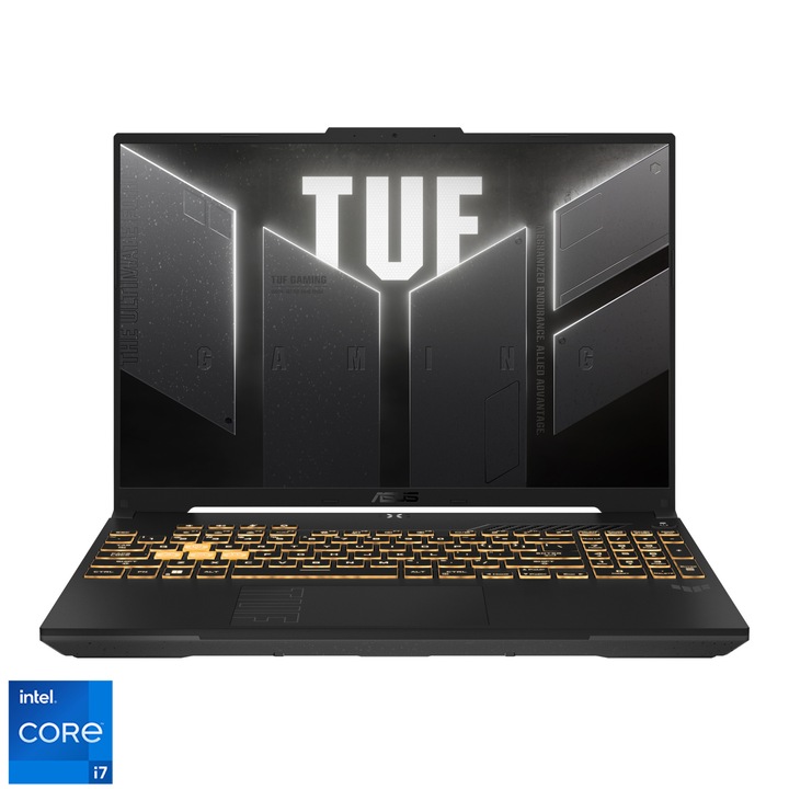 Asus TUF Gaming F16 FX607JU-N3073W 16" FullHD+ 165Hz laptop, Intel® Core™ i7-13650HX, 16GB, 1TB SSD, GeForce RTX™ 4050 6GB, Windows 11 Home, Magyar billentyűzet, Szürke